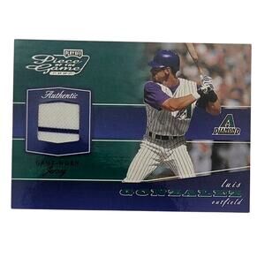 Luis Gonzalez Arizona MLB Playoff Worn Jersey Patch W/ COA 081/100 2002 NM